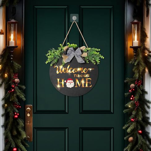 MIPON Welcome Sign for Front Door, Wall, or Porch Decor - Interchangeable Seasonal 17 Changeable Icons for All Seasons & Holidays (Spring, Summer, Fall, Winter, Easter, Christmas) - Black in Saudi Arabia