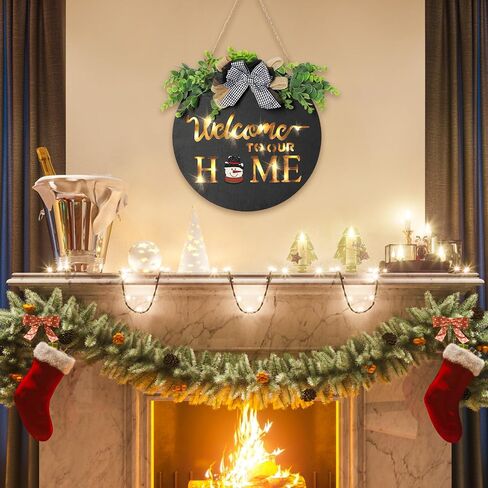MIPON Welcome Sign for Front Door, Wall, or Porch Decor - Interchangeable Seasonal 17 Changeable Icons for All Seasons & Holidays (Spring, Summer, Fall, Winter, Easter, Christmas) - Black in Saudi Arabia