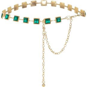 Iluvatar Glass Diamond Belt Belt Metal Metal Belt Women Western Belt Women's BLING BLING F117 in Kuwait