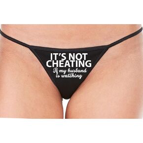 Knaughty Knickers إنه ليس غشًا إذا كان زوجي يشاهد Black String Thong in Kuwait