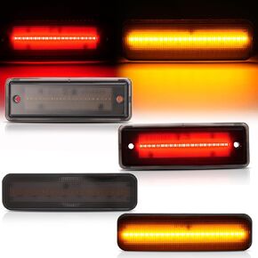 Hecasa LED LED Side Marker Lights متوافقة مع 1978-1987 Chevrolet Chevy El Camino Malibu GMC Caballero الأمامي الخلفي مصابيح الإشارة الخلفية استبدال 913417 929986 (4pcs العنبر والعدسة الحمراء والضوء) in Kuwait