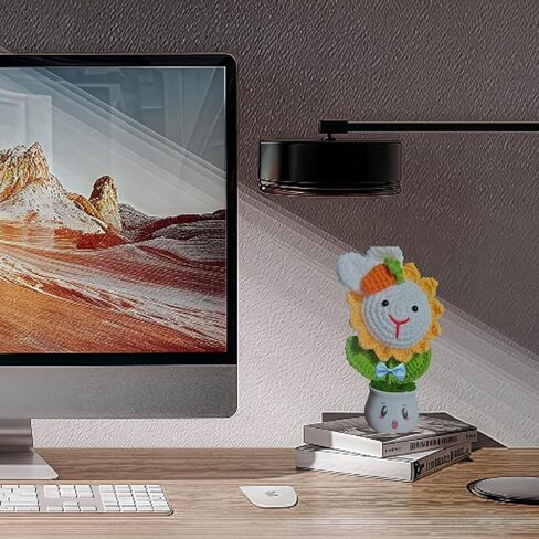 Daisy Crochet Flower Planter for Office Bedroom Kids Room - Mini Desktop Indoor Plants Decor with Emotional Value Gift for Children, Women, Educational Plant Decor in Kuwait