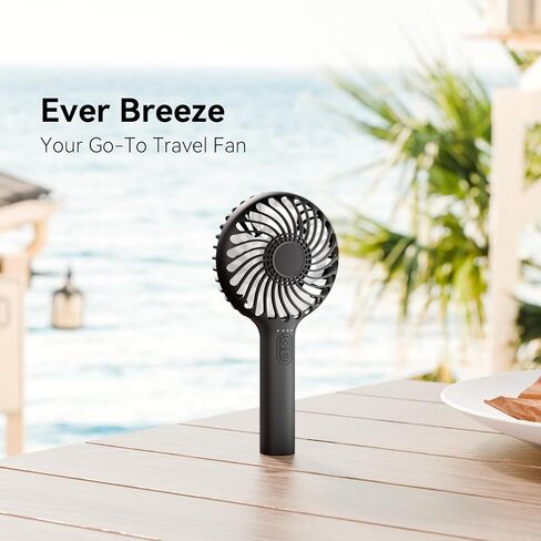 HonHey Handheld Fan Portable, Mini Hand Held Fan with USB Rechargeable Battery, 4 Speed Personal Desk Table Fan with Base, 3-10 Hours Operated Small Makeup Eyelash Fan for Women Girls Kids Outdoor in Saudi Arabia