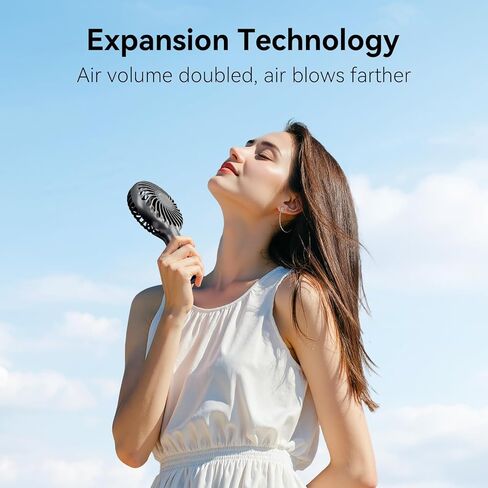 Honhey Handheld Fan المحمولة ، مروحة مصغرة باليد مع بطارية USB قابلة للشحن ، و 4 سرعات مروحة طاولة المكتب الشخصية مع قاعدة ، 3-10 ساعات تعمل مروحة الرموش الصغيرة للنساء للبنات في الهواء الطلق in Kuwait
