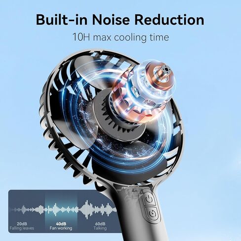 Honhey Handheld Fan المحمولة ، مروحة مصغرة باليد مع بطارية USB قابلة للشحن ، و 4 سرعات مروحة طاولة المكتب الشخصية مع قاعدة ، 3-10 ساعات تعمل مروحة الرموش الصغيرة للنساء للبنات في الهواء الطلق in Kuwait