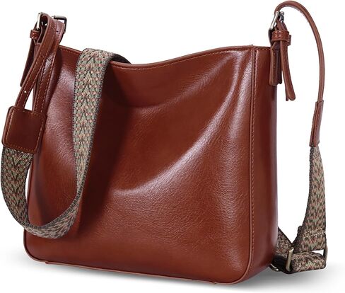 Iswee Leather Purses for Women Designer Crossbody Bags Zippered Multi-Pocket Shoulder Handbags with Adjustable Wide Strap in Kuwait