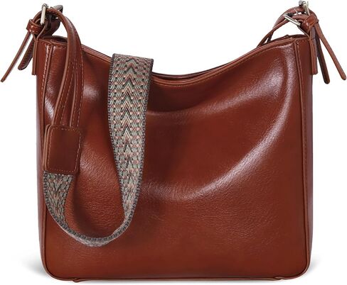 Iswee Leather Purses for Women Designer Crossbody Bags Zippered Multi-Pocket Shoulder Handbags with Adjustable Wide Strap in Kuwait
