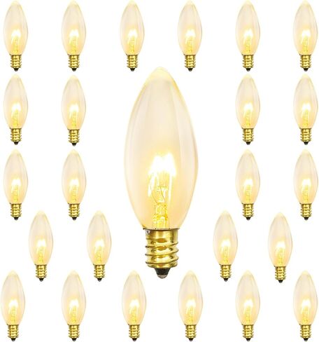 12 Pack Silicone Dipped Candle Light Bulbs, 5 Watt Christmas Electric Candle Lamp Replacement Light Bulbs, E12 Candelabra Base Night Light Bulbs, Chandelier Light Bulbs, Soft White, 120 Volt in Saudi Arabia