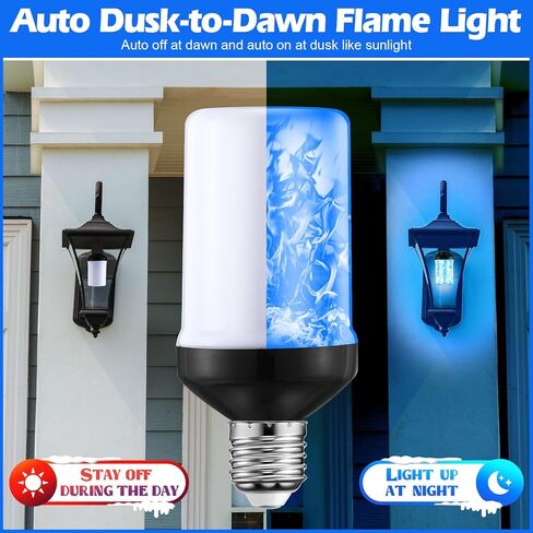 RETISEE 2 حزمة ترقية مصابيح ضوء اللهب الأخضر ، الغسق لمصابيح الإضاءة الفجر في الهواء الطلق ، تشغيل/إيقاف تشغيل/إيقاف ، E26 مصباح ضوء الخفقان مع التأثير رأسا على عقب ، لمبة النار لشرفة الحفلات في الهواء الطلق in Kuwait