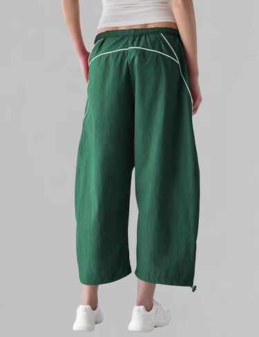 SeekMe Women's Barrel Leg Track Pants Baggy Cropped Capri Drawstring Lightweight Hiking Athletic Sweatpants in Kuwait