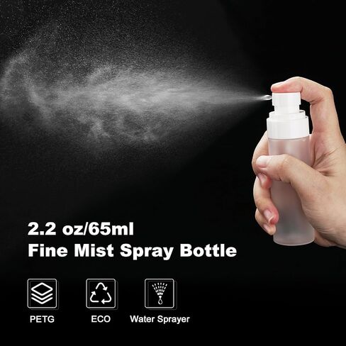 Travel Spray Bottles TSA Approved 3 Pack (2.2oz/65ml), Leak Proof Fine Mist Refillable Empty Plastic Spray Bottles for Perfume, Essential Oils, Toners, Hair & Face Mist (65 ml) in Kuwait