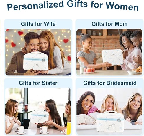 3Pcs Makeup Bag Cotton Quilted Travel Cosmetic Bag Cute Floral Makeup Pouch Large Toiletry Bag for Women Girls (Bow-Pink) in Kuwait