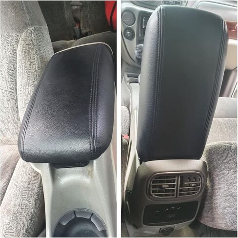 kuafu Center Center Console LID LID متوافق مع 02-04 Bravada 04-07 Rainier 03-08 Ascender 02-09 Trailblazer Envoy 05-09 SAAB W/Latch استبدال لـ 25998847 2599884444498838 924-825 W/Leather in Saudi Arabia