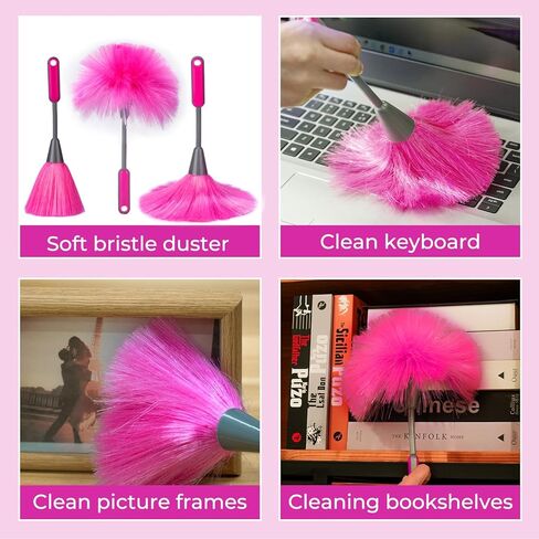 Ceiling Fan Cleaner Duster with 60 inch Extension Pole, Dusters for Cleaning High Ceiling Fan Blades, Cobweb Duster with Extension Pole, Duster Kit with Storage Bag in Kuwait