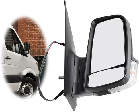 Passenger Right Side Mirror Assembly Compatible with 2006-2017 Sprinter Vans 2500 3500 Rearview Mirror with Turn Signal Light and Manual Adjust Glass 68009988AA CH1321381 in Saudi Arabia