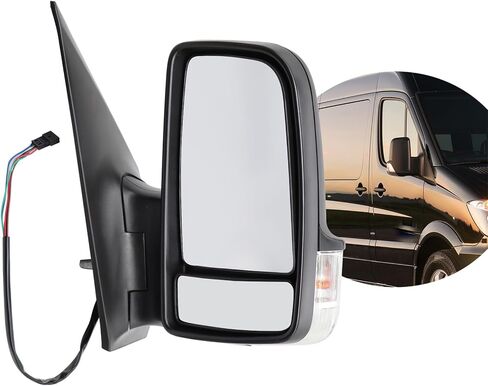 Passenger Right Side Mirror Assembly Compatible with 2006-2017 Sprinter Vans 2500 3500 Rearview Mirror with Turn Signal Light and Manual Adjust Glass 68009988AA CH1321381 in Saudi Arabia