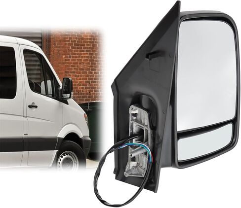 Passenger Right Side Mirror Assembly Compatible with 2006-2017 Sprinter Vans 2500 3500 Rearview Mirror with Turn Signal Light and Manual Adjust Glass 68009988AA CH1321381 in Saudi Arabia