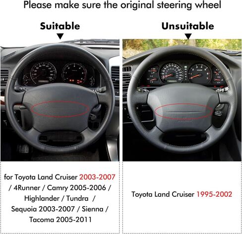 MEWANT Steering Wheel Cover Wrap for Toyota Tacoma Tundra 4Runner Sienna Highlander Sequoia Land Cruiser Prado 120 Land Cruiser Hilux LS400 GX GX470 in Saudi Arabia