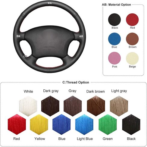 MEWANT Steering Wheel Cover Wrap for Toyota Tacoma Tundra 4Runner Sienna Highlander Sequoia Land Cruiser Prado 120 Land Cruiser Hilux LS400 GX GX470 in Saudi Arabia