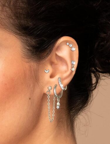 أقراط صغيرة من الذهب للنساء للنساء Hypoallergenic 14k مسمار مطلي بالذهب مجموعات الحرك لمجموعات متعددة لذيذ اللطيفات الغضروف الأزرار in Kuwait
