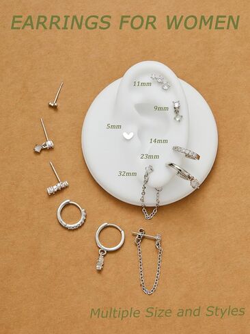 أقراط صغيرة من الذهب للنساء للنساء Hypoallergenic 14k مسمار مطلي بالذهب مجموعات الحرك لمجموعات متعددة لذيذ اللطيفات الغضروف الأزرار in Kuwait