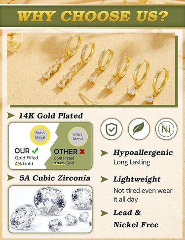 أقراط صغيرة من الذهب للنساء للنساء Hypoallergenic 14k مسمار مطلي بالذهب مجموعات الحرك لمجموعات متعددة لذيذ اللطيفات الغضروف الأزرار in Kuwait