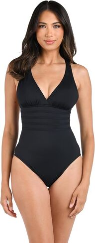 La Blanca Women's Island Goddess Multi Strap Cross Back One Piece Swimsuit (6, Cherry) in Saudi Arabia