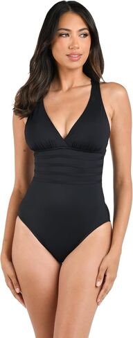 La Blanca Women's Island Goddess Multi Strap Cross Back One Piece Swimsuit (6, Cherry) in Saudi Arabia