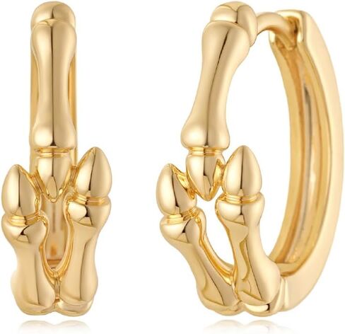 myears نساء الذهب huggie hoop أقراط مكعبة الزركونيا 14K مطلي بالذهب صغير بسيط هوبوالرجينيك المجوهرات اليومية in Kuwait
