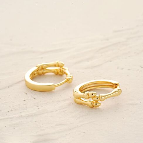 myears نساء الذهب huggie hoop أقراط مكعبة الزركونيا 14K مطلي بالذهب صغير بسيط هوبوالرجينيك المجوهرات اليومية in Kuwait
