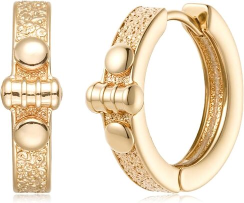 myears نساء الذهب huggie hoop أقراط مكعبة الزركونيا 14K مطلي بالذهب صغير بسيط هوبوالرجينيك المجوهرات اليومية in Saudi Arabia
