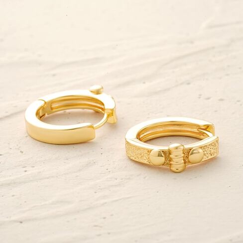 myears نساء الذهب huggie hoop أقراط مكعبة الزركونيا 14K مطلي بالذهب صغير بسيط هوبوالرجينيك المجوهرات اليومية in Saudi Arabia