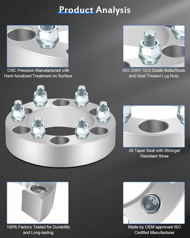 ECCPP 4PCS 6 محولات عجلة العروة 6x5.5 إلى 6x135 1.5 بوصة لصالح 1999-2018 لشيفروليه لـ Silverado 1500 | 2001-2014 لشيفروليه لضواحي 1500-لا تتناسب مع حافات الأسهم in Saudi Arabia