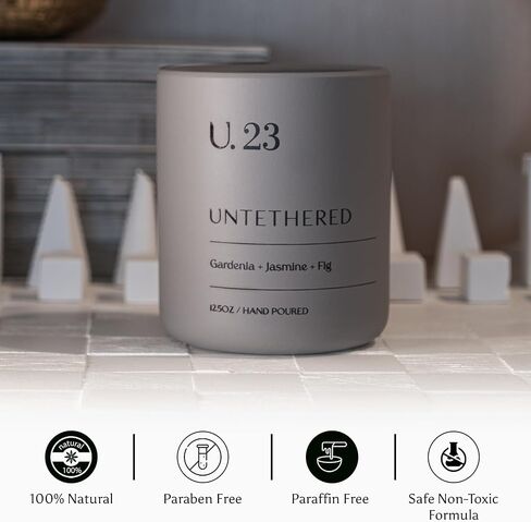 شمعة معطرة U.0 الفاخرة - Sage ، Orange & Amber | يدويًا في الولايات المتحدة الأمريكية مع شمع جوز الهند الطبيعي بنسبة 100 ٪ | فتيل مزدوج ، شمعة رائحة العطرية طويلة الأمد للمنزل ، الهدايا والاسترخاء (12.5 أوقية) in Kuwait