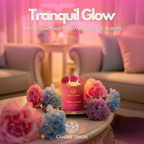 Floral Scented Gift Set for Women, 3×10oz Soy Wax Aromatherapy Candles, Non Toxic, Long Lasting, Luxury Decor for Home, Bedroom, Bathroom, Spa, Relaxation & Gifting in Saudi Arabia