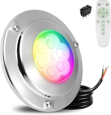 B4-3 Blue Underwater Boat Light, 60W 6,000LM DC10-30V 6LED 4.3" Submersible Marine LED Lights, IP68 Waterproof Surface Mount 316L Stainless Steel Sailboat Yacht Fishing Swim Diving Light in Saudi Arabia