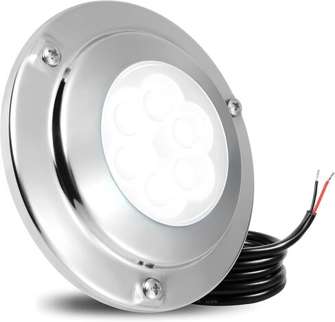 B4-3 Blue Underwater Boat Light, 60W 6,000LM DC10-30V 6LED 4.3" Submersible Marine LED Lights, IP68 Waterproof Surface Mount 316L Stainless Steel Sailboat Yacht Fishing Swim Diving Light in Saudi Arabia