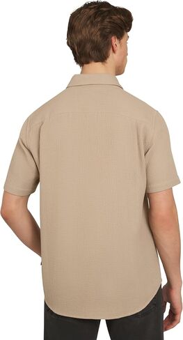 Quiksilver Men's Premium Cotton Short Sleeve Button Up Waffle Woven Shirt in Saudi Arabia