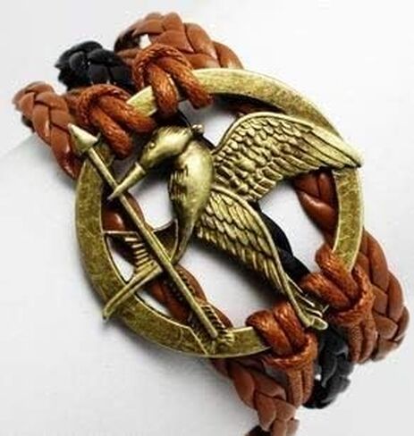 Today's Loot Hunger Games Mocking Jay Bird Braided Bracelet - Brown and Black in Saudi Arabia