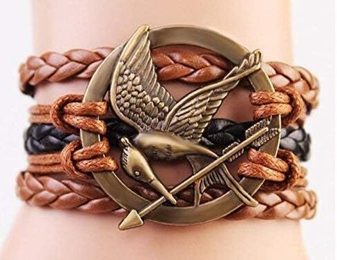 Today's Loot Hunger Games Mocking Jay Bird Braided Bracelet - Brown and Black in Saudi Arabia