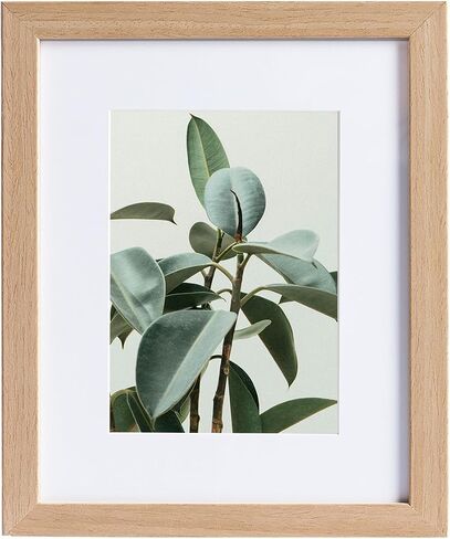 11 x 14 Solid Wood Picture Frame with Tempered Glass 1 Pack, Natural Wooden Photo Frame with Mat to 8" x 10" & 5" x 7" Picture for Tabletop and Wall Mounting, 11 by 14 Wood Frame, Light Wood in Saudi Arabia