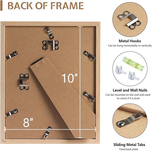 11 x 14 Solid Wood Picture Frame with Tempered Glass 1 Pack, Natural Wooden Photo Frame with Mat to 8" x 10" & 5" x 7" Picture for Tabletop and Wall Mounting, 11 by 14 Wood Frame, Light Wood in Saudi Arabia