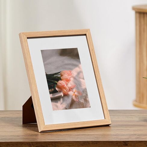 11 x 14 Solid Wood Picture Frame with Tempered Glass 1 Pack, Natural Wooden Photo Frame with Mat to 8" x 10" & 5" x 7" Picture for Tabletop and Wall Mounting, 11 by 14 Wood Frame, Light Wood in Saudi Arabia