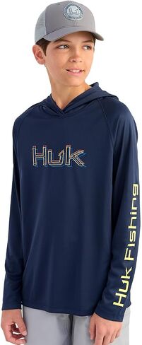 HUK Boys' Pursuit Long Sleeve Graphic Hoodie, Lightweight, UPF Sun Protection, Quick-Drying Fishing Shirt in Saudi Arabia