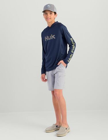 HUK Boys' Pursuit Long Sleeve Graphic Hoodie, Lightweight, UPF Sun Protection, Quick-Drying Fishing Shirt in Saudi Arabia