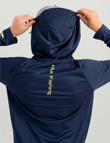 HUK Boys' Pursuit Long Sleeve Graphic Hoodie, Lightweight, UPF Sun Protection, Quick-Drying Fishing Shirt in Saudi Arabia
