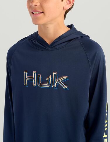 HUK Boys' Pursuit Long Sleeve Graphic Hoodie, Lightweight, UPF Sun Protection, Quick-Drying Fishing Shirt in Saudi Arabia