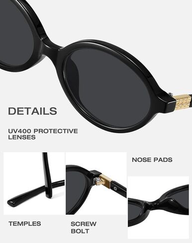 Retro Oval Sunglasses for Women Trendy Small Vintage Round Sun Glasses UV Protection in Kuwait