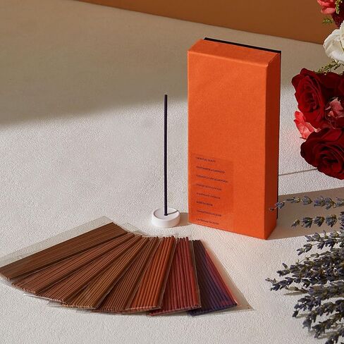 Incense Sticks – 120 Natural Sticks, 8 scents Including Lavender, Osmanthus, Rose, Agarwood, Sandalwood & Oriental. 15 Sticks per Scent. Stress Relief Gifts in Kuwait