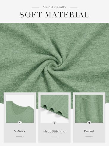 Womens T Shirts Short Sleeve V Neck Tops with Pockets Summer Fashion Trendy Soft Casual Comfy Outfits Clothes 2025 in Saudi Arabia